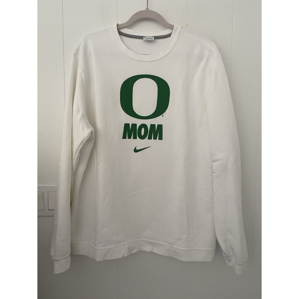 Nike White Crewneck Green Oregon O Mom Cotton Women's Sz XL